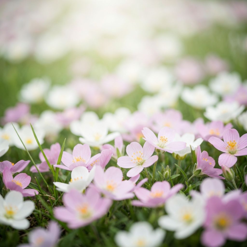 Zarte Blütenblätter und botanische Elemente