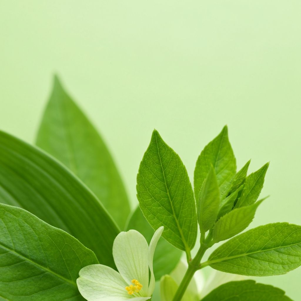 Frische grüne Pflanzenblätter in Makroaufnahme