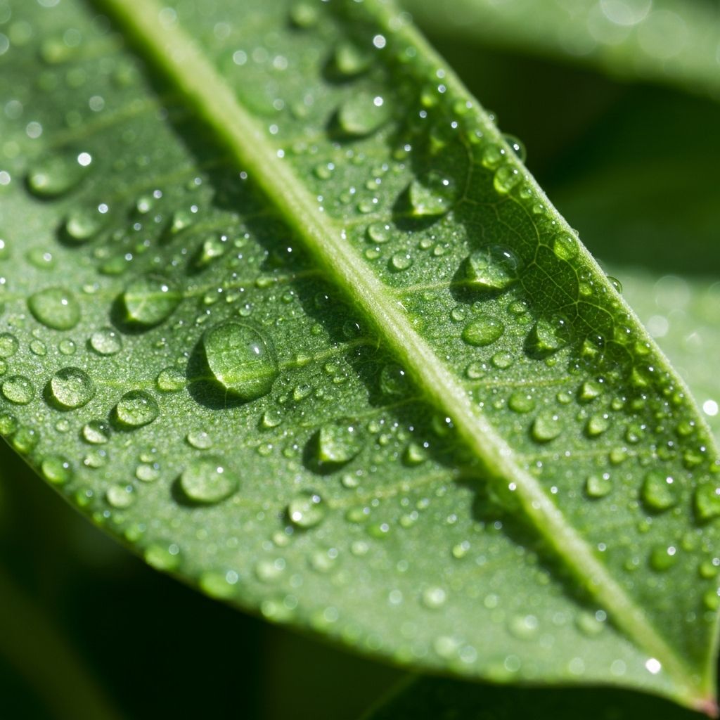 Natürliche Pflanzenelemente mit Tautropfen